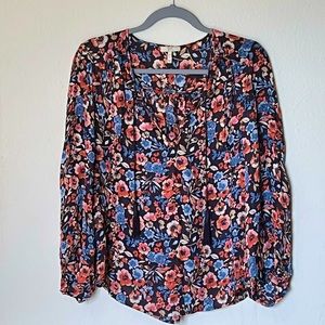 Joie Long Sleeve Silk Blouse Size M